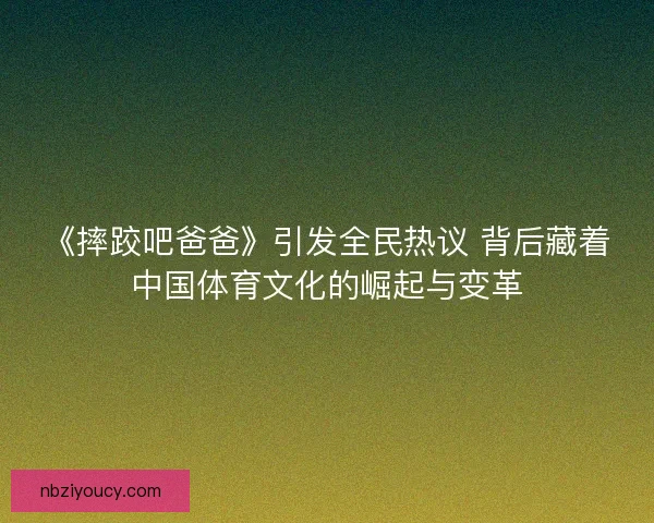 《摔跤吧爸爸》引发全民热议 背后藏着中国体育文化的崛起与变革