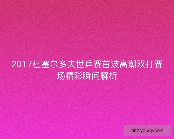 2017杜塞尔多夫世乒赛首波高潮双打赛场精彩瞬间解析