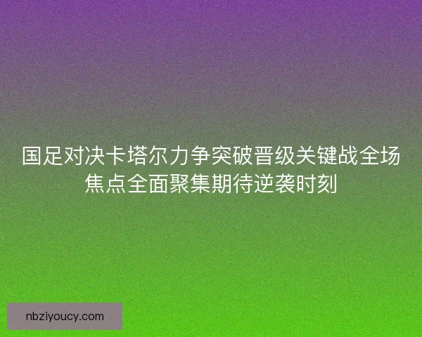 国足对决卡塔尔力争突破晋级关键战全场焦点全面聚集期待逆袭时刻
