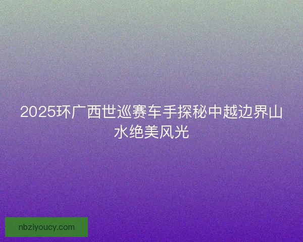 2025环广西世巡赛车手探秘中越边界山水绝美风光 2025环广西世巡赛车手探秘中越边界山水绝美风光