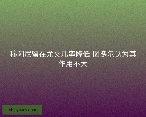 穆阿尼留在尤文几率降低 图多尔认为其作用不大