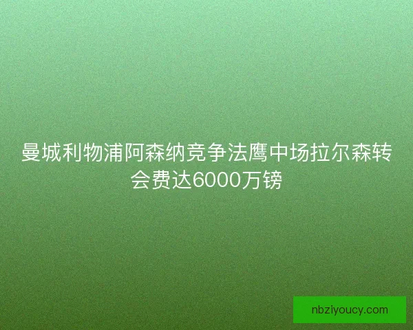 曼城利物浦阿森纳竞争法鹰中场拉尔森转会费达6000万镑 曼城利物浦阿森纳竞争法鹰中场拉尔森转会费达6000万镑