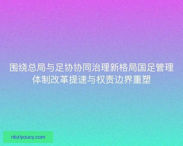 围绕总局与足协协同治理新格局国足管理体制改革提速与权责边界重塑 围绕总局与足协协同治理新格局国足管理体制改革提速与权责边界重塑